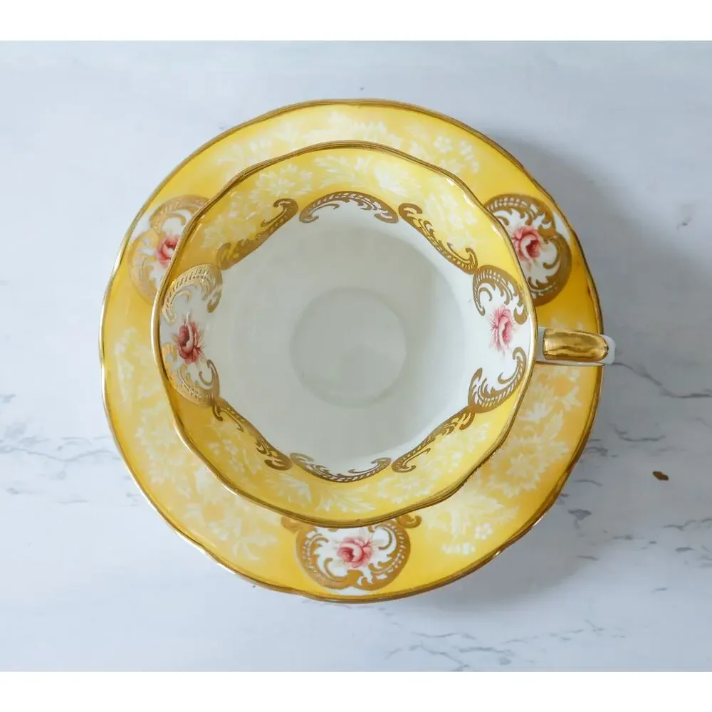 VTG 1960s Paragon Trenton Floral Teacup Set English Countryside Cottage Regency